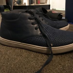 Blue high top shoes